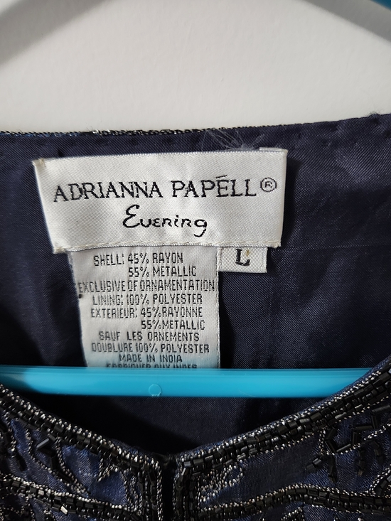Adrianna Papell Beaded Navy Evening  Jacket - Picture 8 of 15
